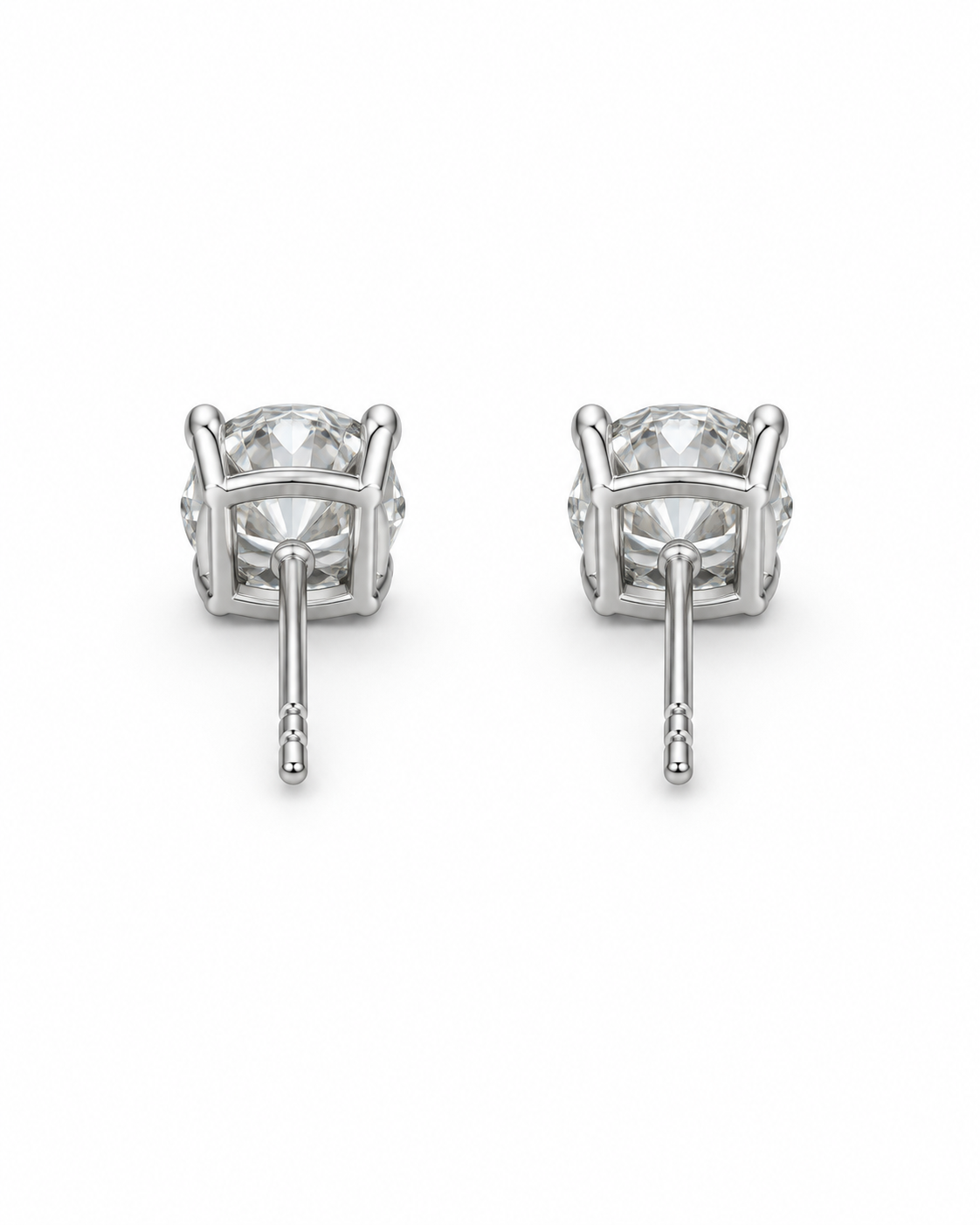 Classic Round-Cut Moissanite Solitaire Stud Earrings