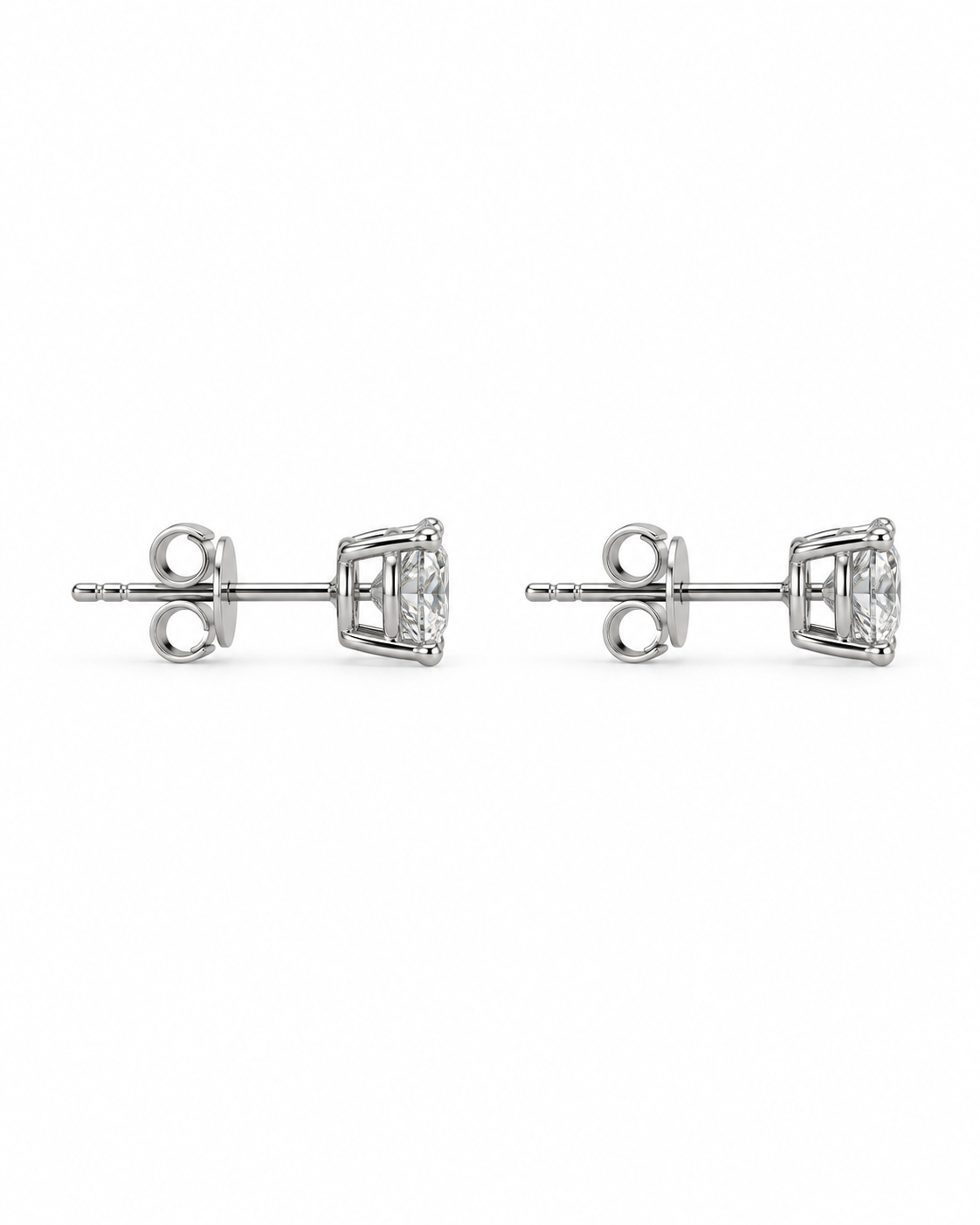 Classic Round-Cut Moissanite Solitaire Stud Earrings