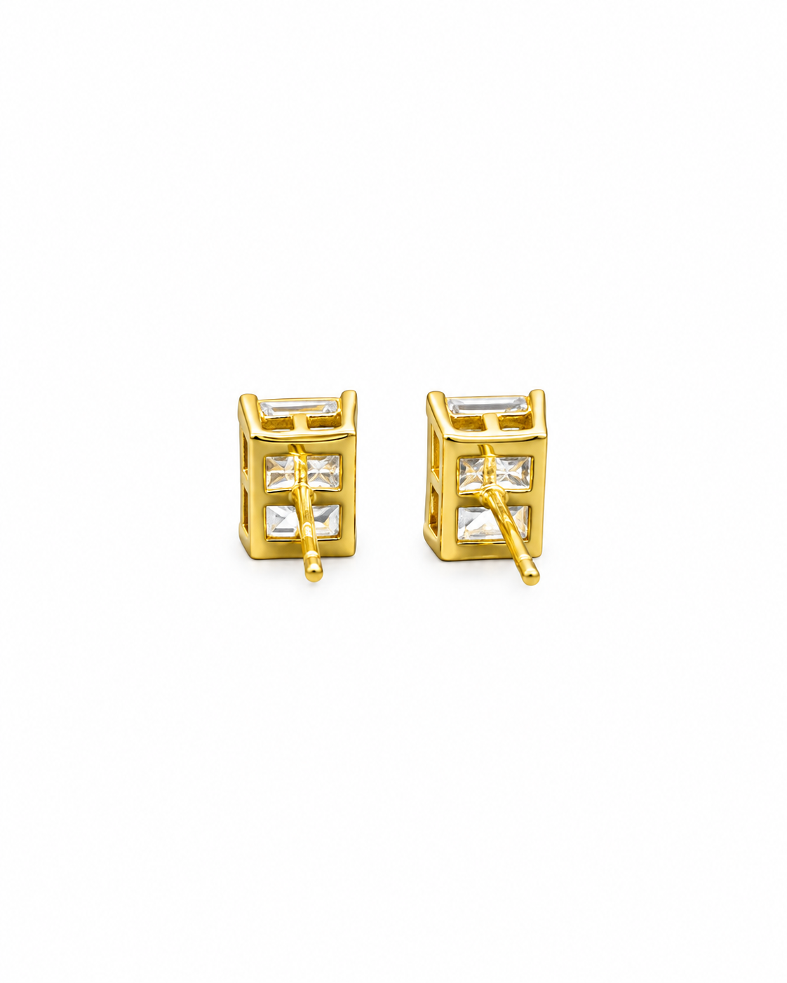 Emerald Cut Moissanite Studs