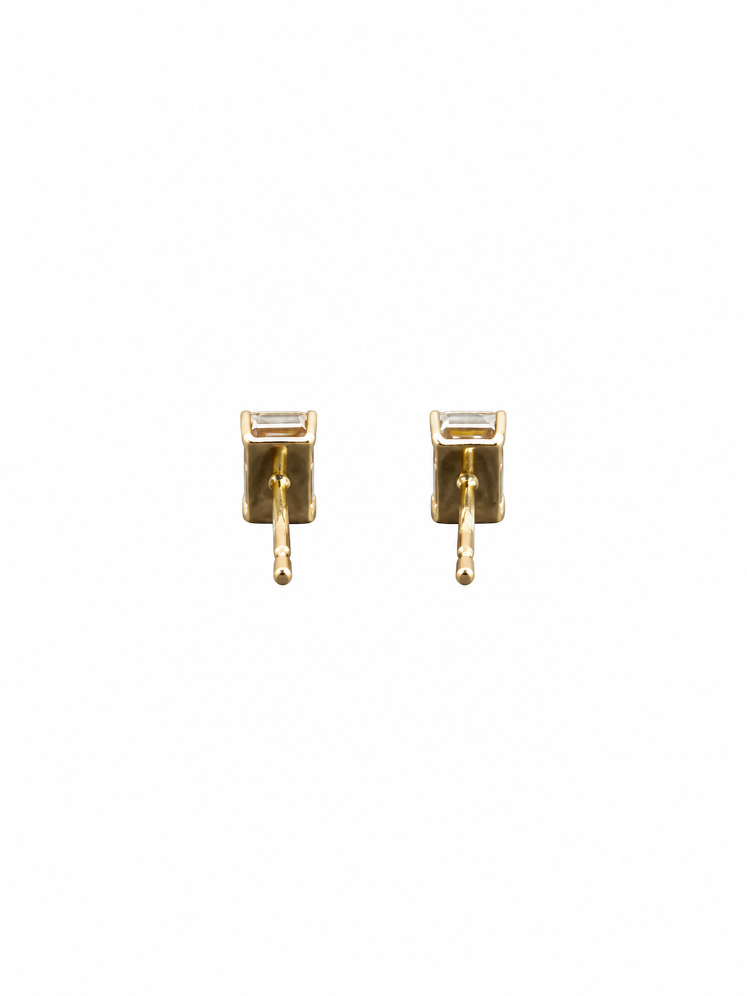 Petit Emerald Cut Moissanite Studs