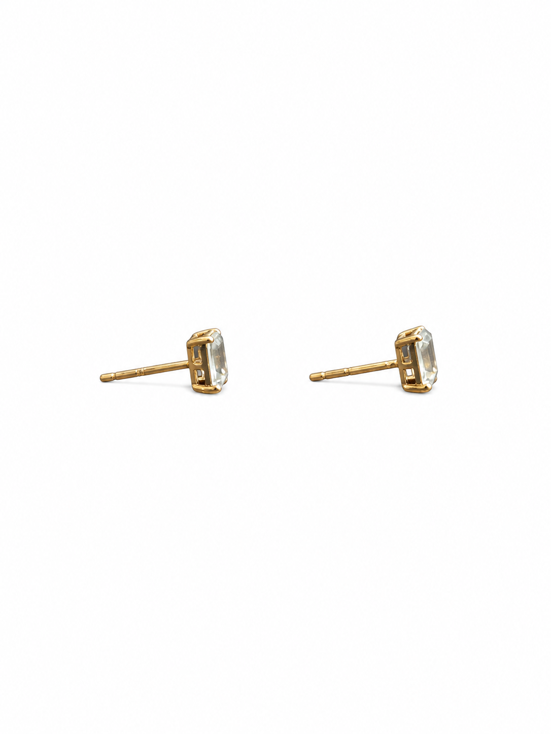 Petit Emerald Cut Moissanite Studs