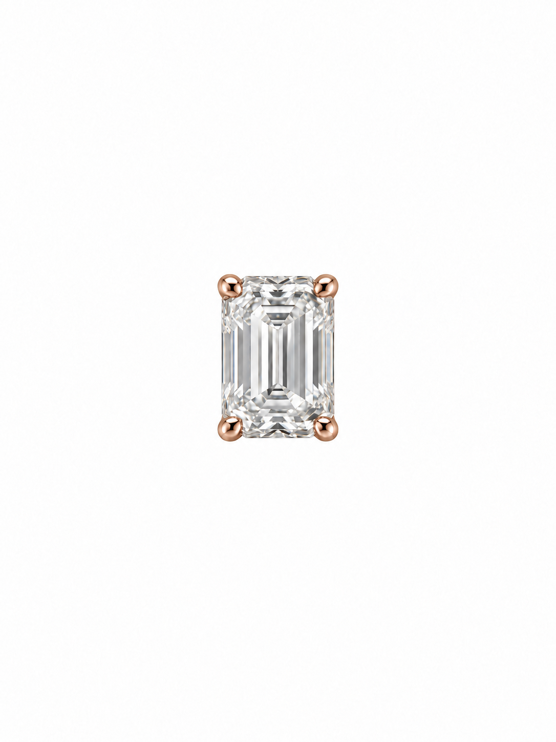 Petit Emerald Cut Moissanite Studs