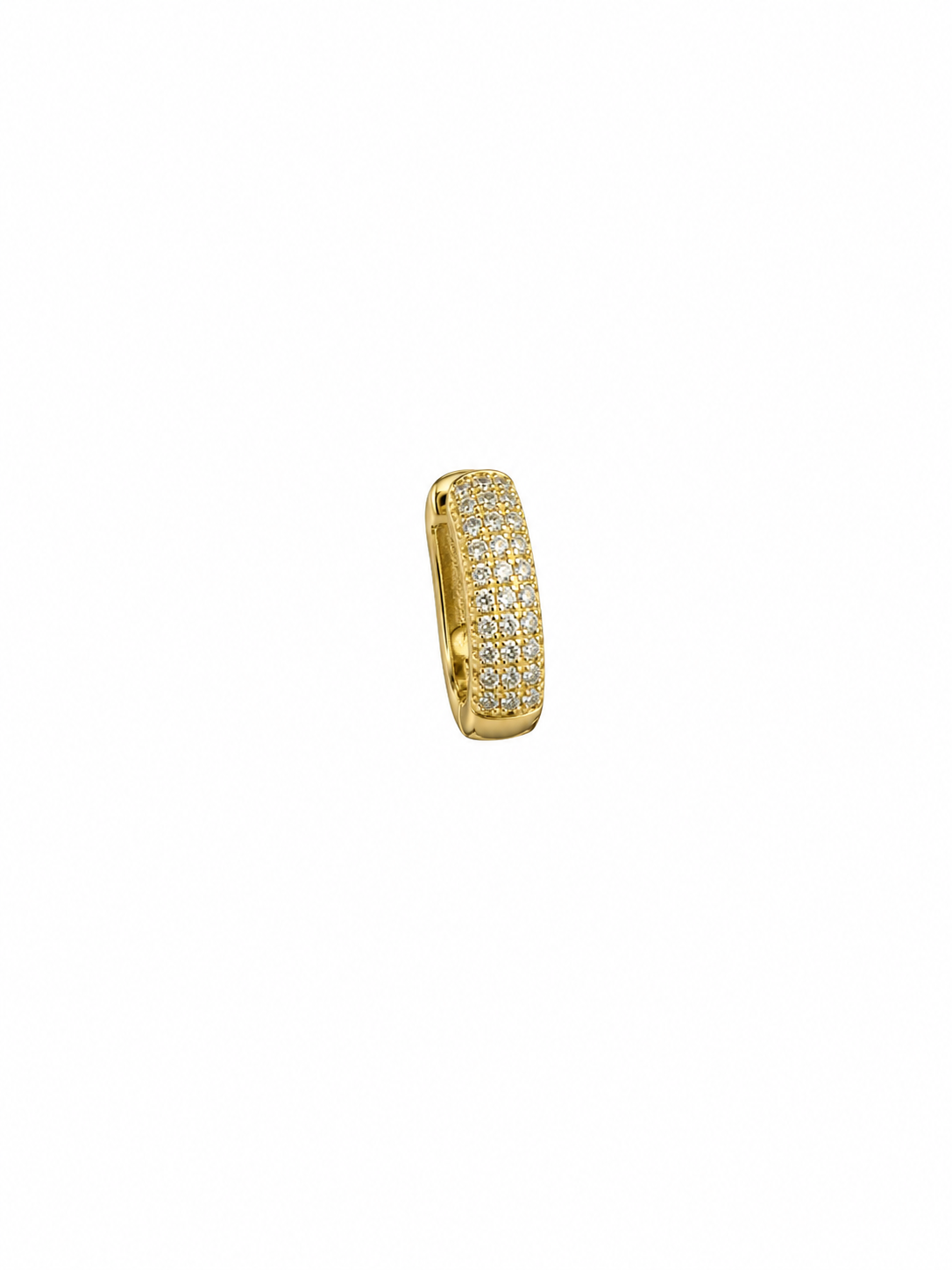 Three-row Pavé Huggie Hoop Earrings