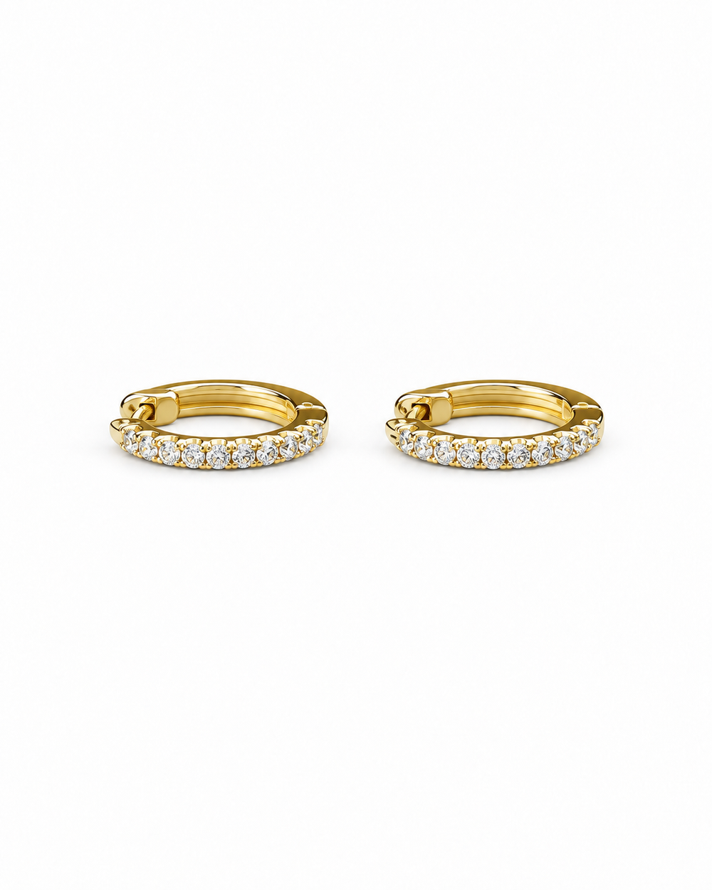 Single-row Pavé Huggie Hoop Earrings