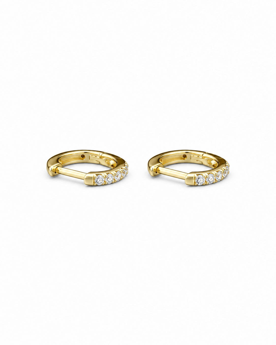 Single-row Pavé Huggie Hoop Earrings