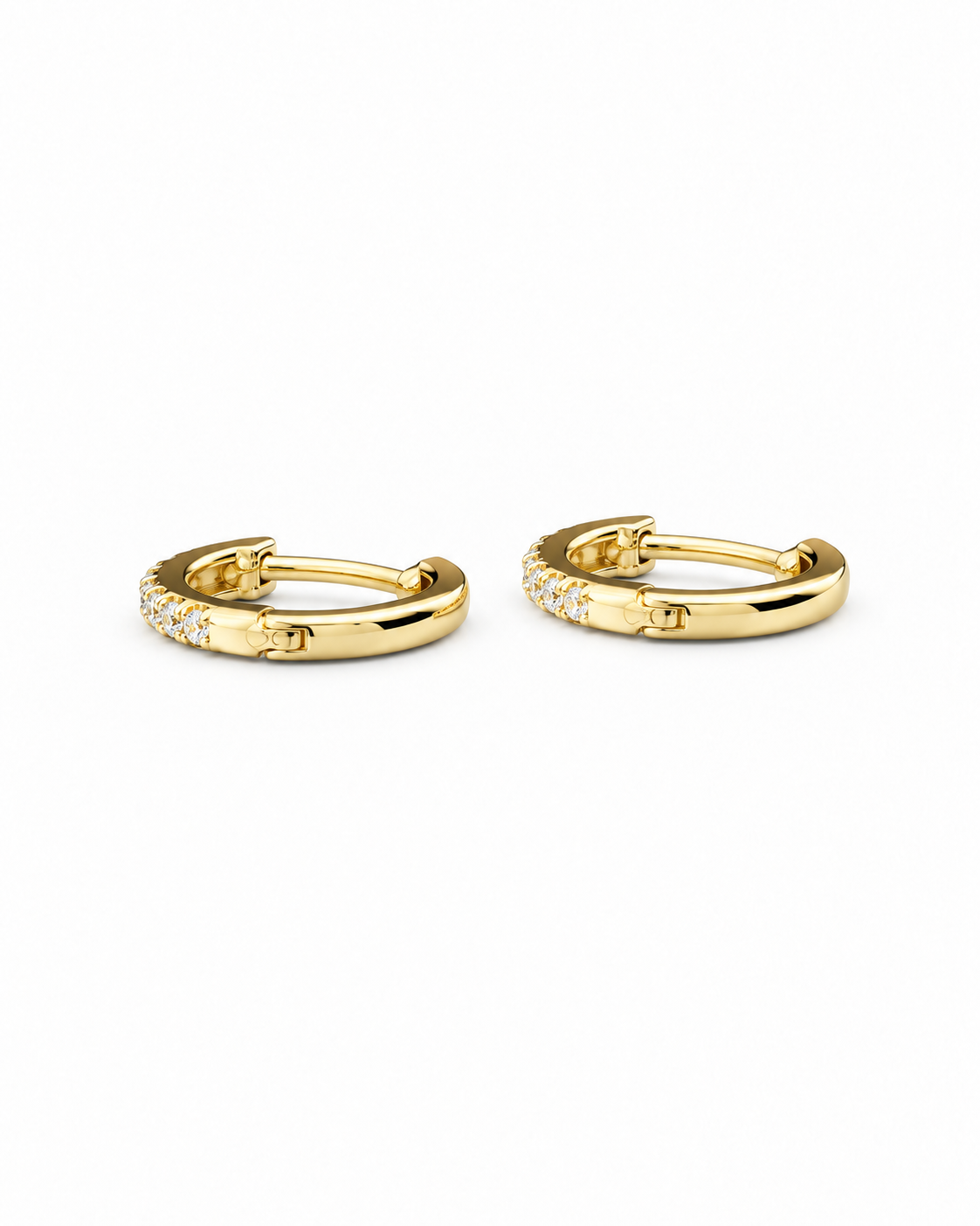 Single-row Pavé Huggie Hoop Earrings