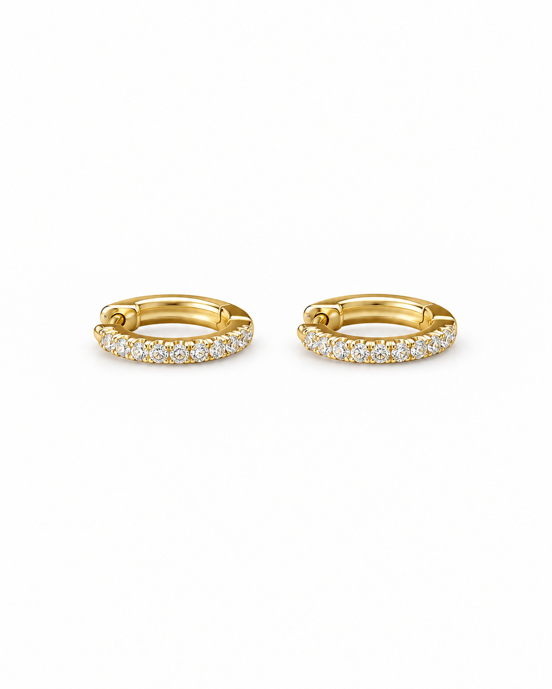 Single-row Pavé Huggie Hoop Earrings