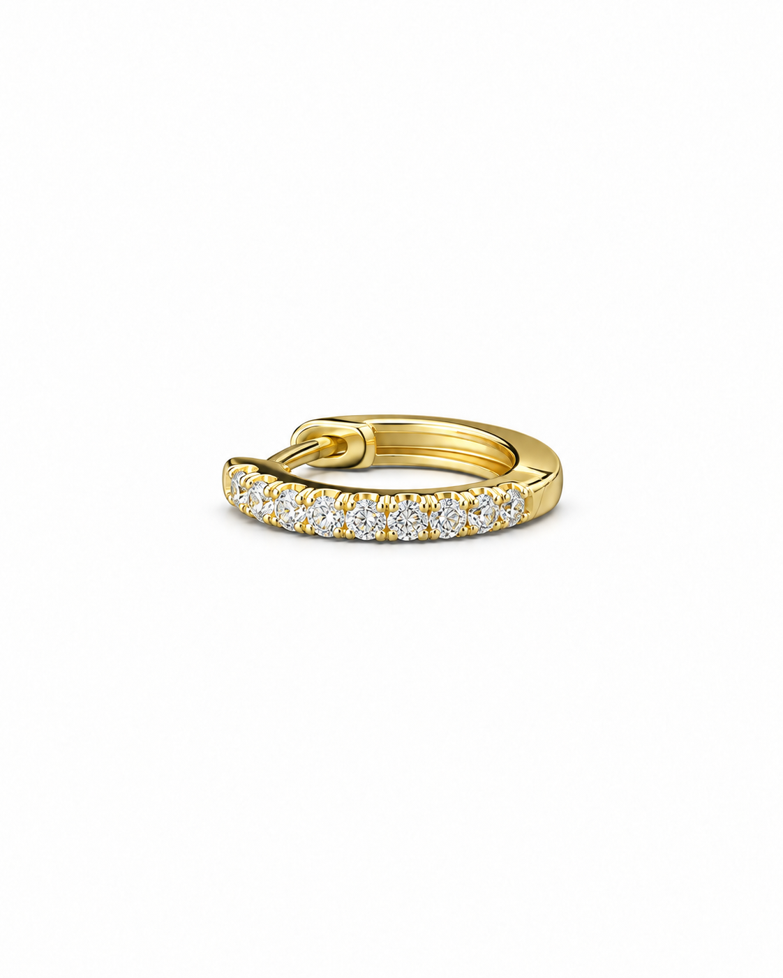 Single-row Pavé Huggie Hoop Earrings