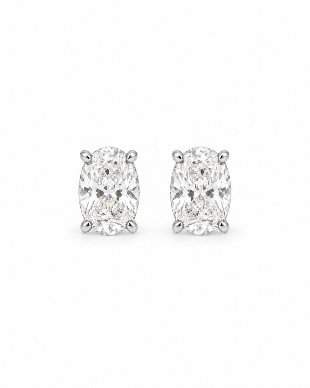 Classic Oval-Cut Moissanite Solitaire Stud Earrings