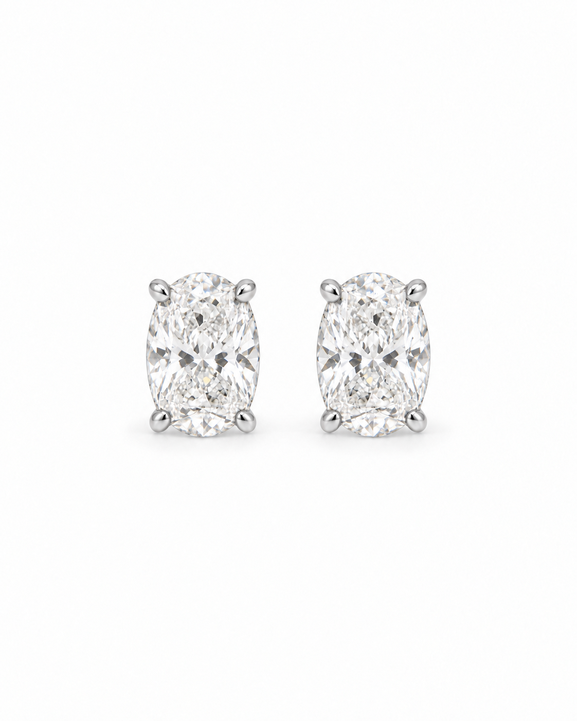 Classic Oval-Cut Moissanite Solitaire Stud Earrings