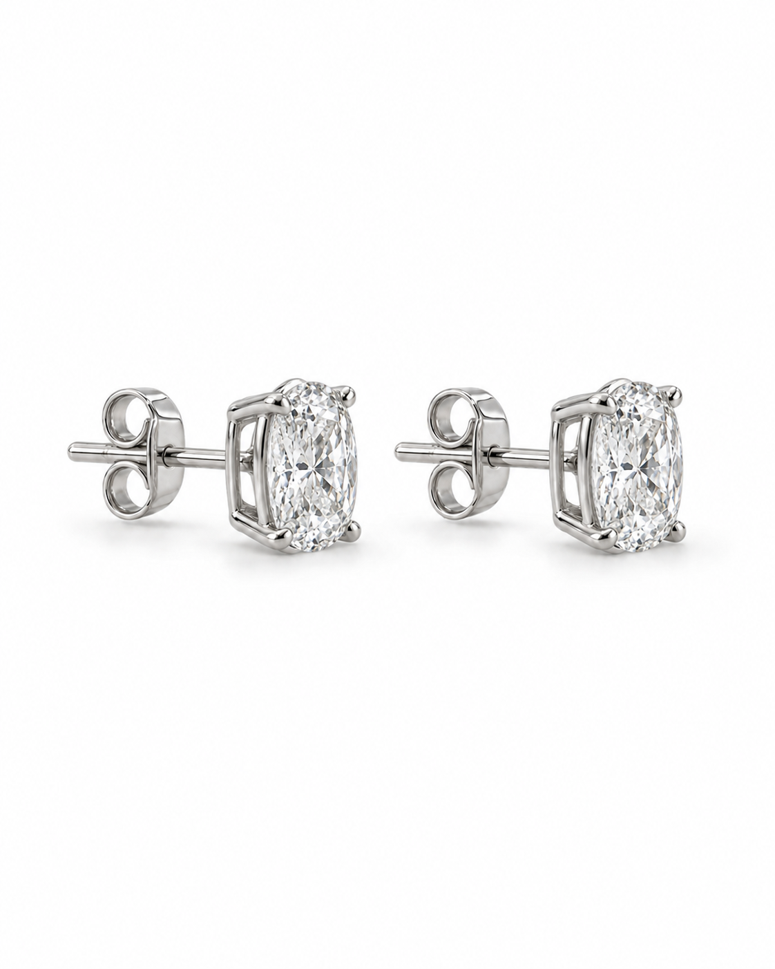 Classic Oval-Cut Moissanite Solitaire Stud Earrings