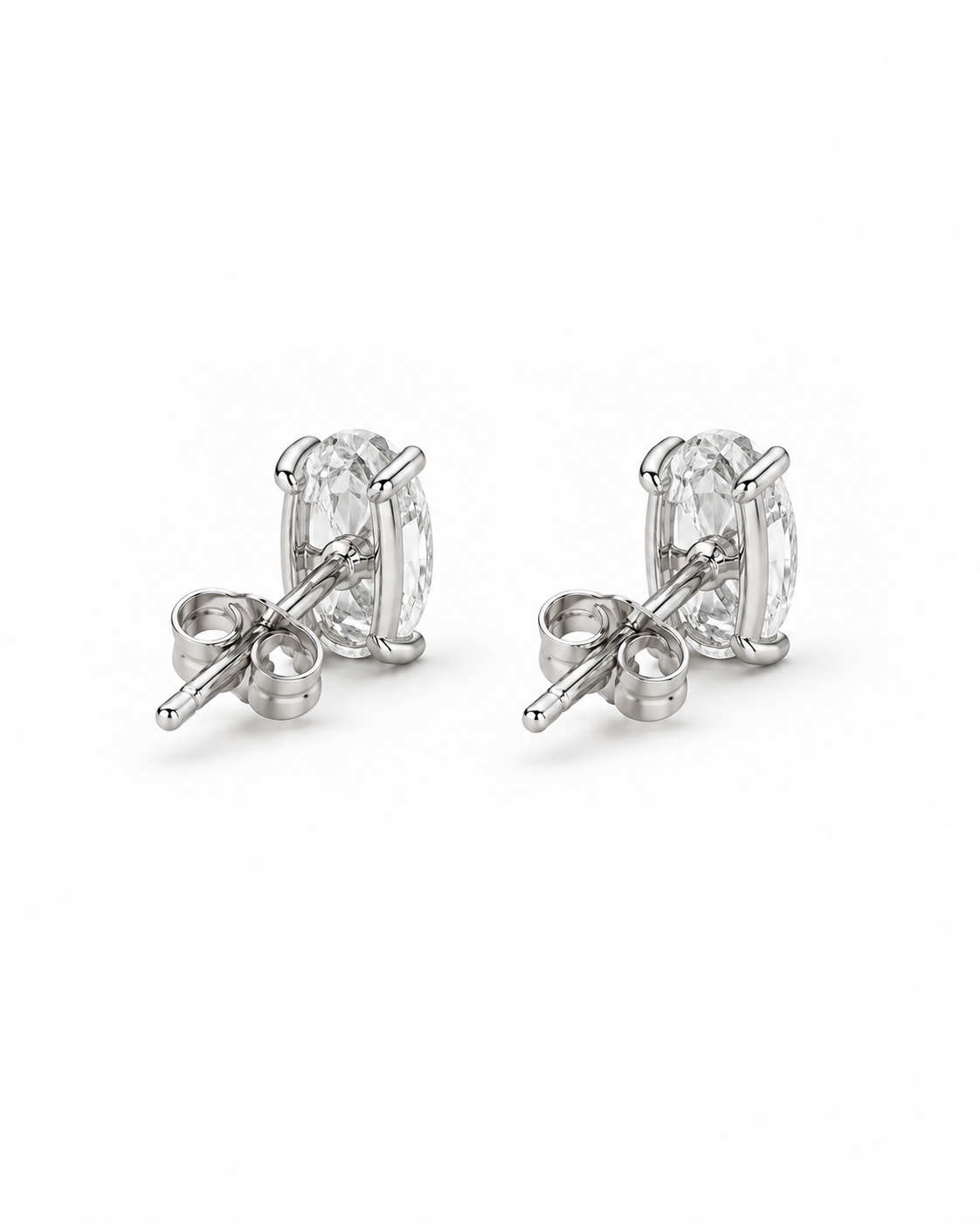 Classic Oval-Cut Moissanite Solitaire Stud Earrings