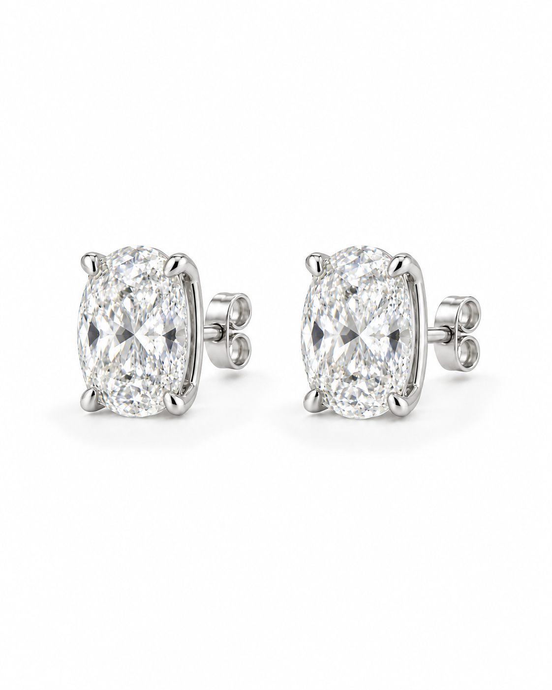 Classic Oval-Cut Moissanite Solitaire Stud Earrings